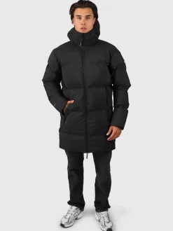 Bigmain Heren Lange Puffer Jas | Zwart