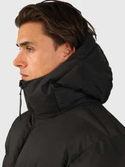 Bigmain Heren Lange Puffer Jas | Zwart