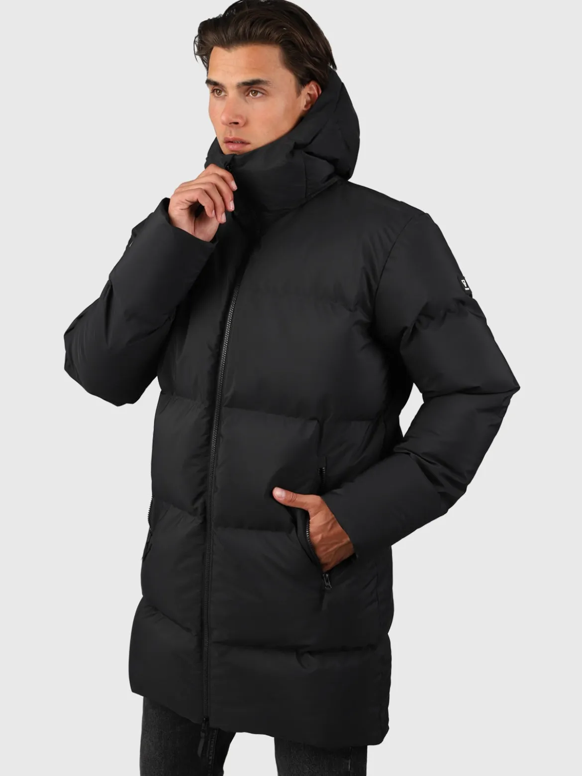 Bigmain Heren Lange Puffer Jas | Zwart