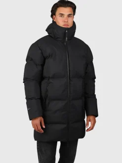Bigmain Heren Lange Puffer Jas | Zwart