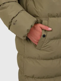 Bigsur Lange Puffer Dames Jas | Dusky Green