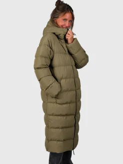 Bigsur Lange Puffer Dames Jas | Dusky Green