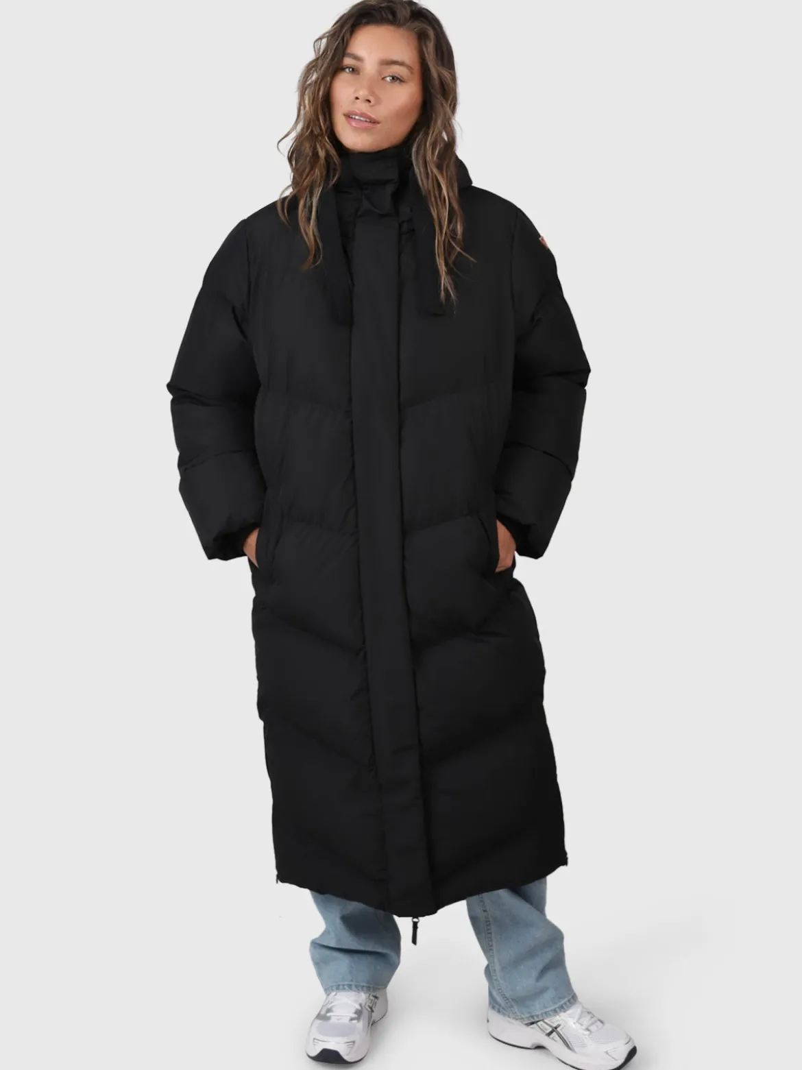 Bigsury Dames Lange Puffer Jas | Zwart