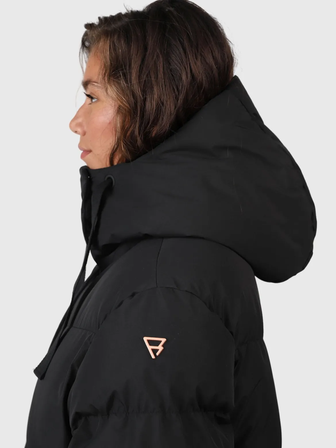 Bigsury Dames Lange Puffer Jas | Zwart