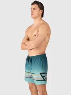 Bru-conic-Stripe Men Swim Shorts | Bottle Green