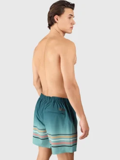 Bru-conic-Stripe Men Swim Shorts | Bottle Green
