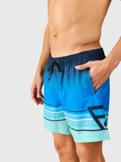 Bru-conic-Stripe Men Swim Shorts | Neon Blue
