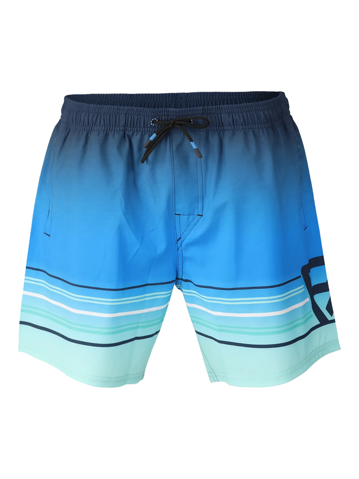 Bru-conic-Stripe Men Swim Shorts | Neon Blue