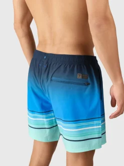 Bru-conic-Stripe Men Swim Shorts | Neon Blue