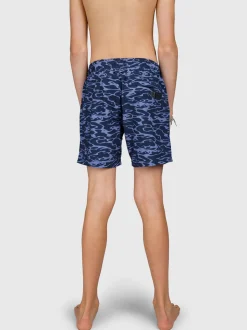 Bru-conicy-Print Jongens Zwem Shorts | Indigo Blue