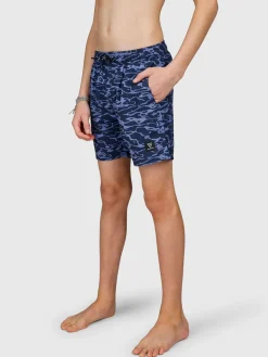 Bru-conicy-Print Jongens Zwem Shorts | Indigo Blue