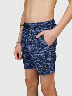 Bru-conicy-Print Jongens Zwem Shorts | Indigo Blue