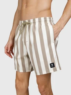 Cester-Big Stripe Heren Swim Shorts | Chinchilla