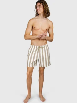 Cester-Big Stripe Heren Swim Shorts | Chinchilla