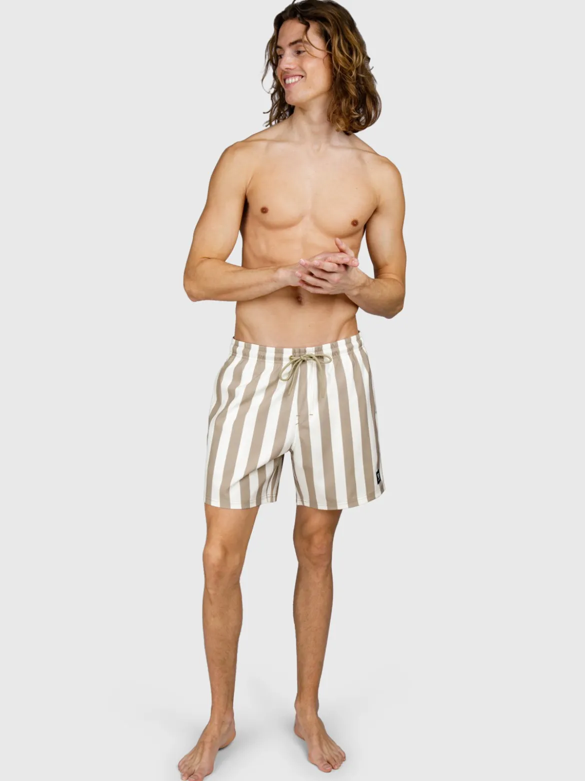Cester-Big Stripe Heren Swim Shorts | Chinchilla