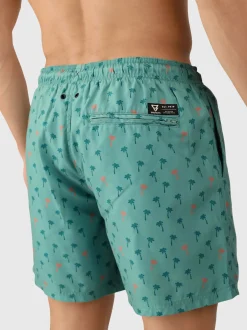 Cester-Mini Heren Swim Shorts | Mini Palm Aqua Bottle Green