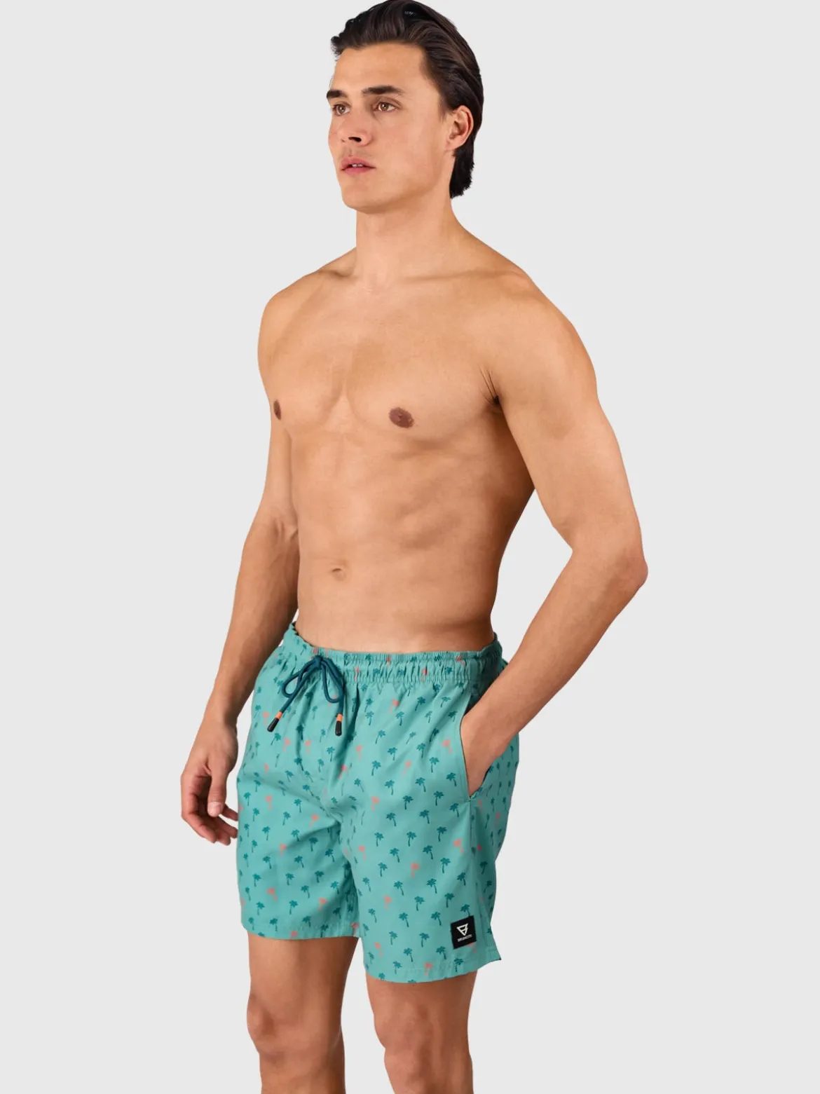 Cester-Mini Heren Swim Shorts | Mini Palm Aqua Bottle Green