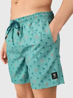 Cester-Mini Heren Swim Shorts | Mini Palm Aqua Bottle Green