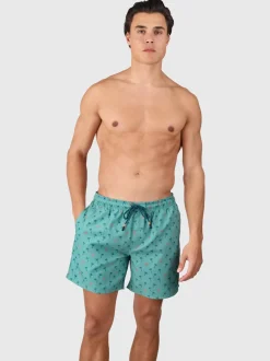 Cester-Mini Heren Swim Shorts | Mini Palm Aqua Bottle Green