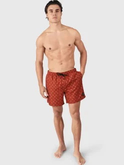 Cester-Mini Men Swim Shorts | Mini Palm Aqua Arabian Spice
