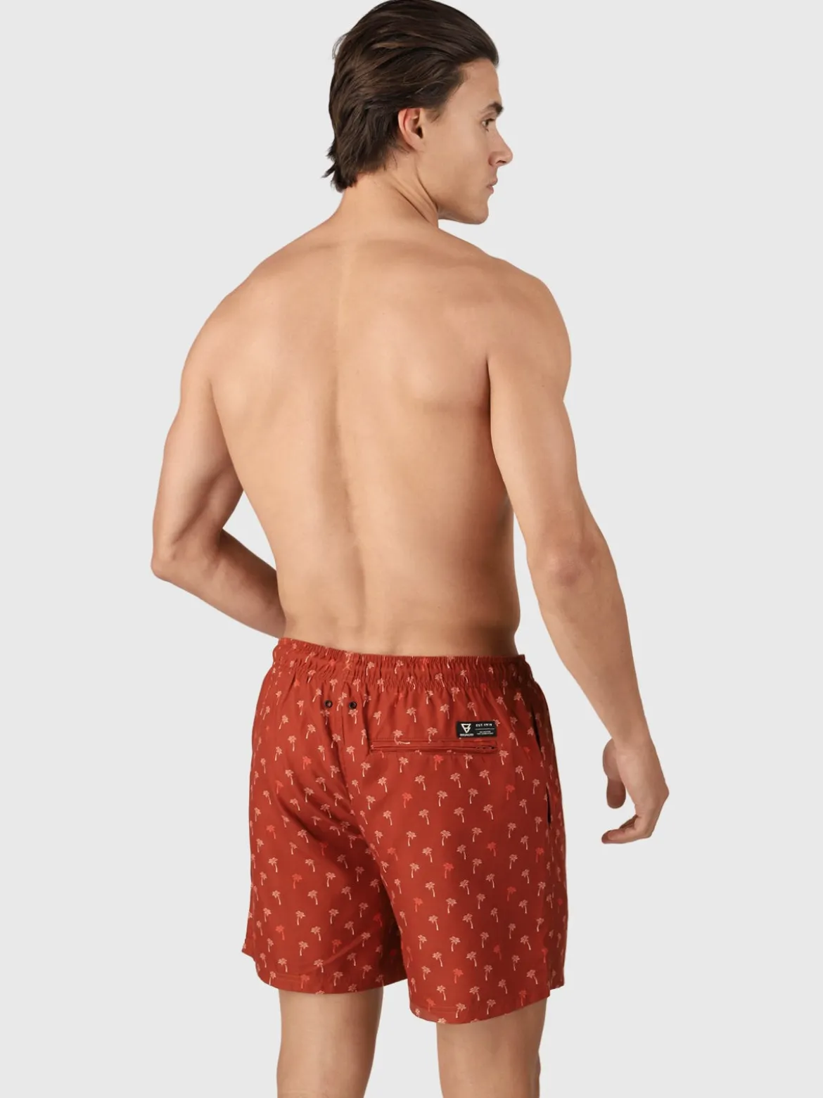 Cester-Mini Men Swim Shorts | Mini Palm Aqua Arabian Spice