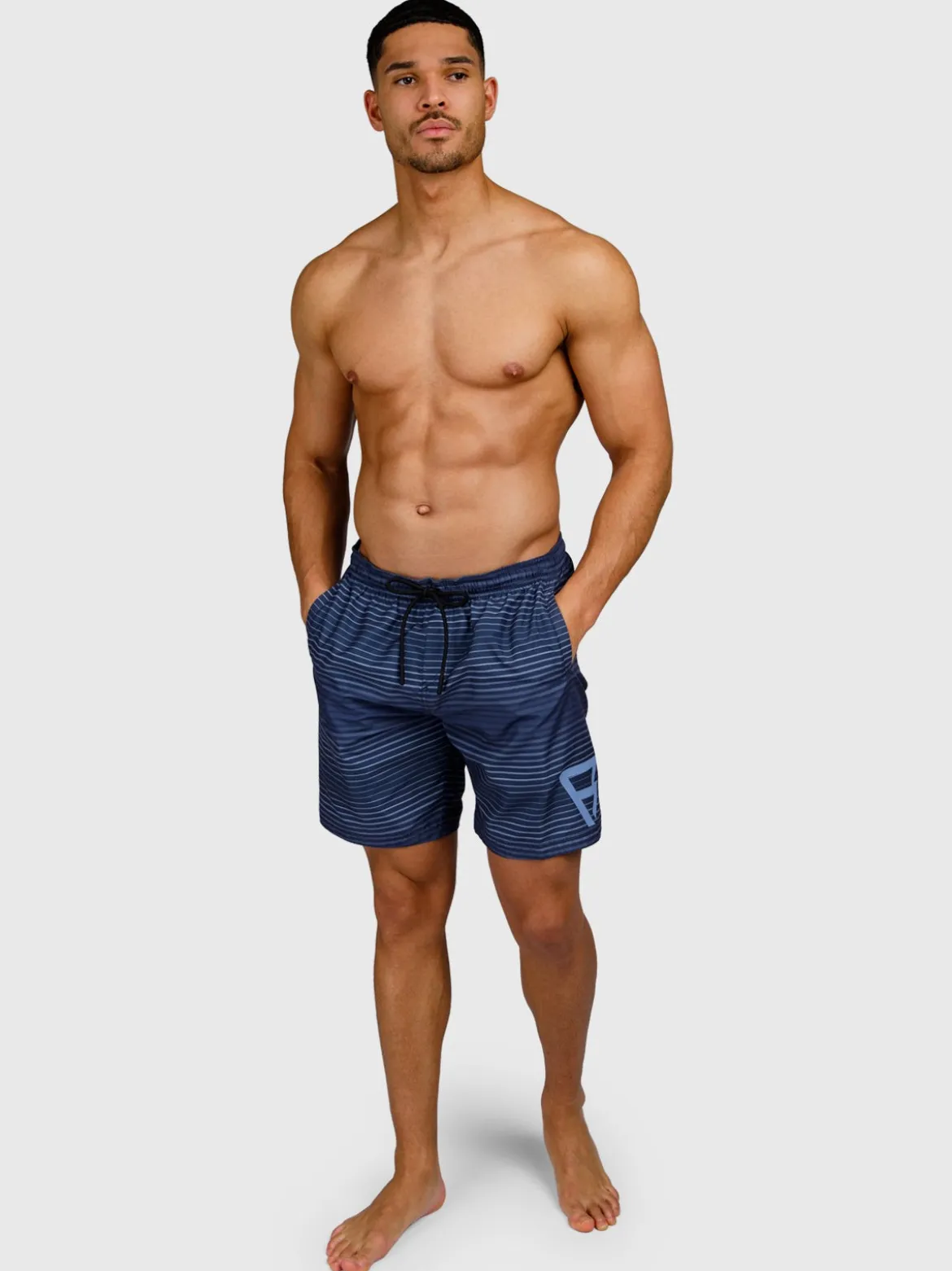 Cester-Stripe Heren Zwemshort | Indigo Blue