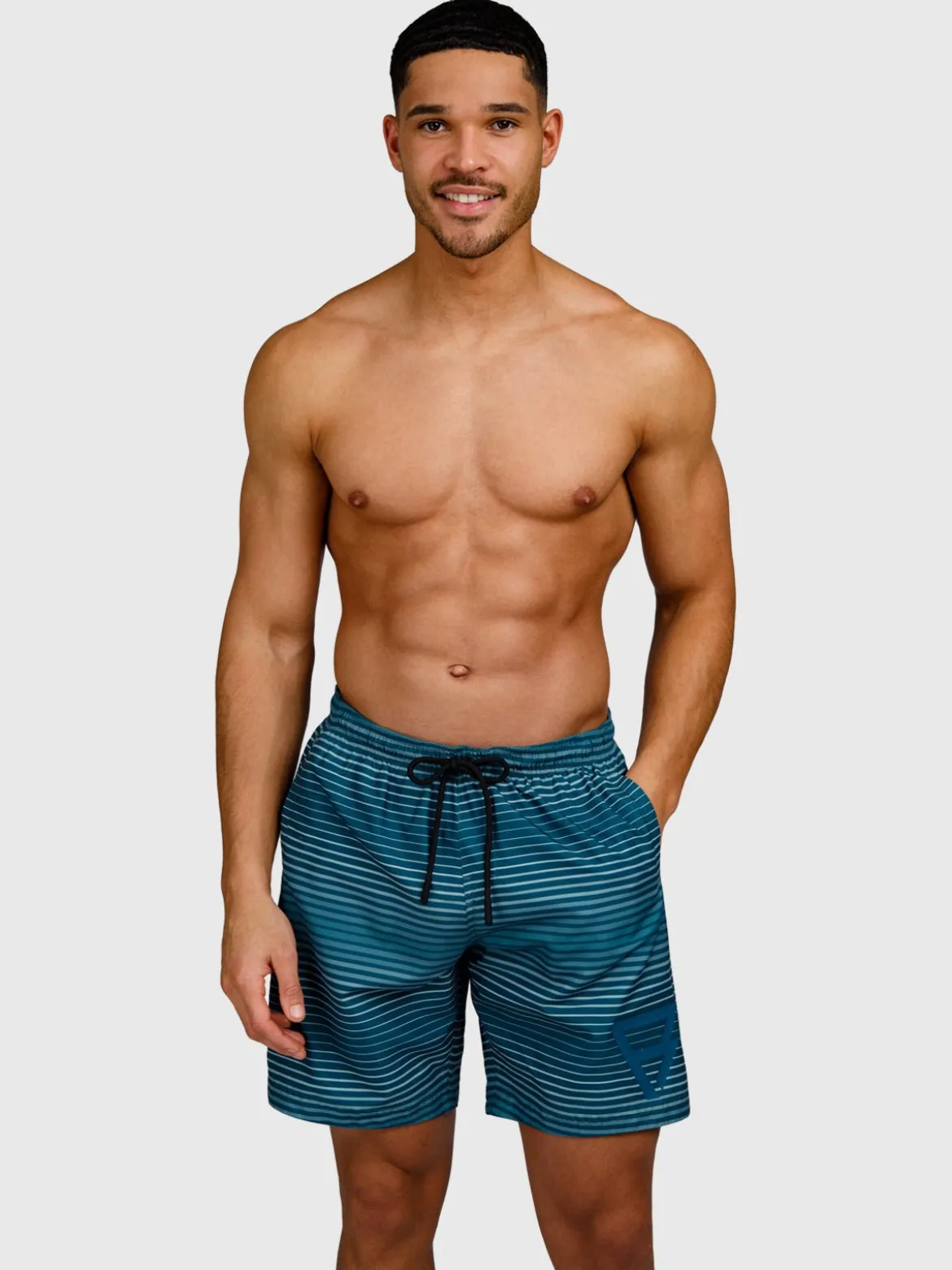 Cester-Stripe Heren Zwemshort | Mist