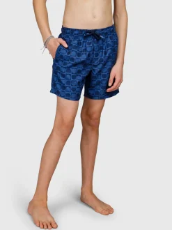 Cestery-Mini Jongens Swim Shorts | Indigo Blue