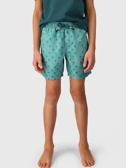 Cestery-Palm Boys Swim Shorts | Bottle Green