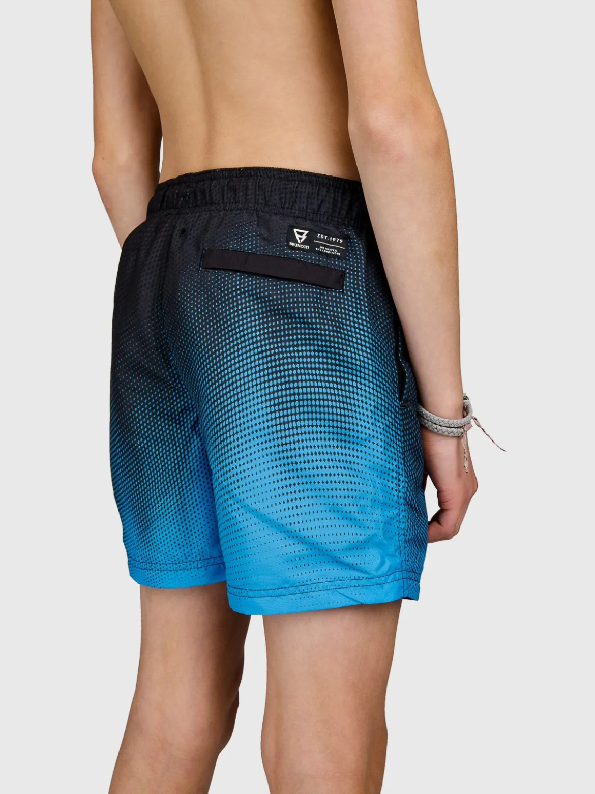 Cestery-Panel Print Jongens Zwemshort | Kingfisher Blue