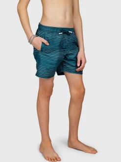 Cestery-Stripe Jongens Zwemshort | Mist