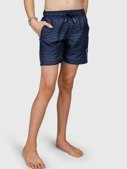 Cestery-Stripe Jongens Zwemshort | Indigo blue