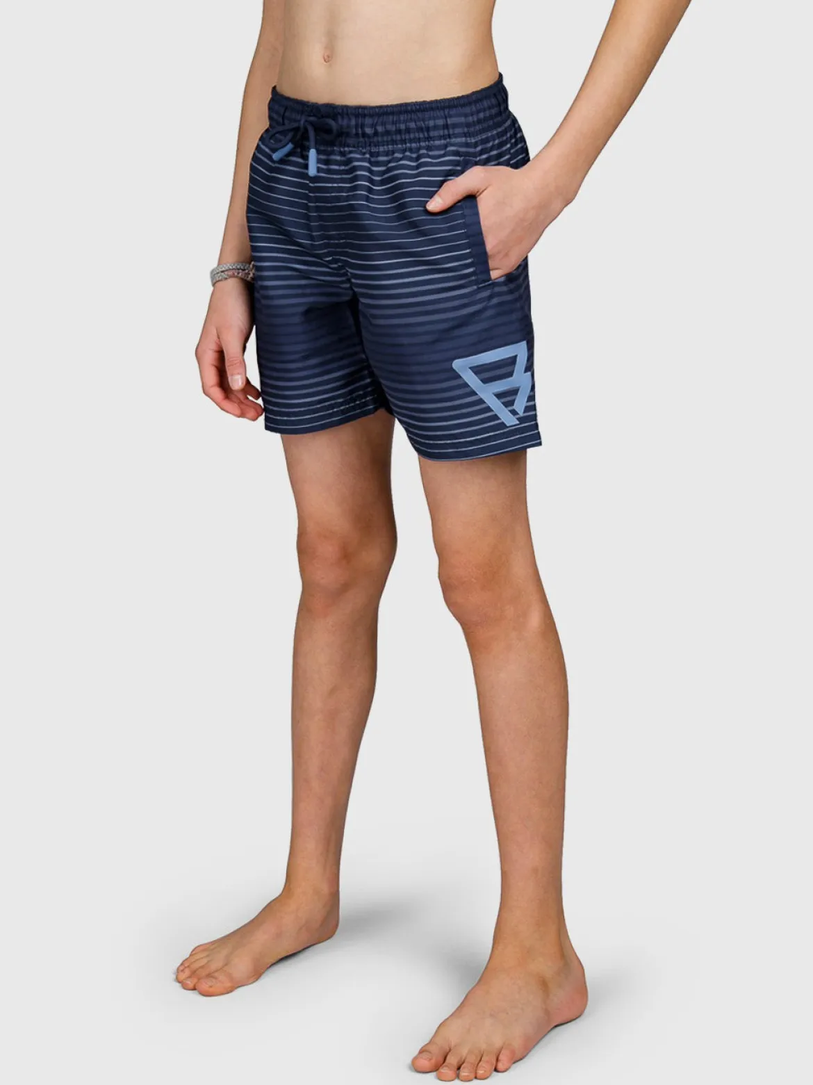 Cestery-Stripe Jongens Zwemshort | Indigo blue