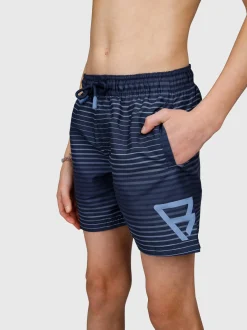Cestery-Stripe Jongens Zwemshort | Indigo blue