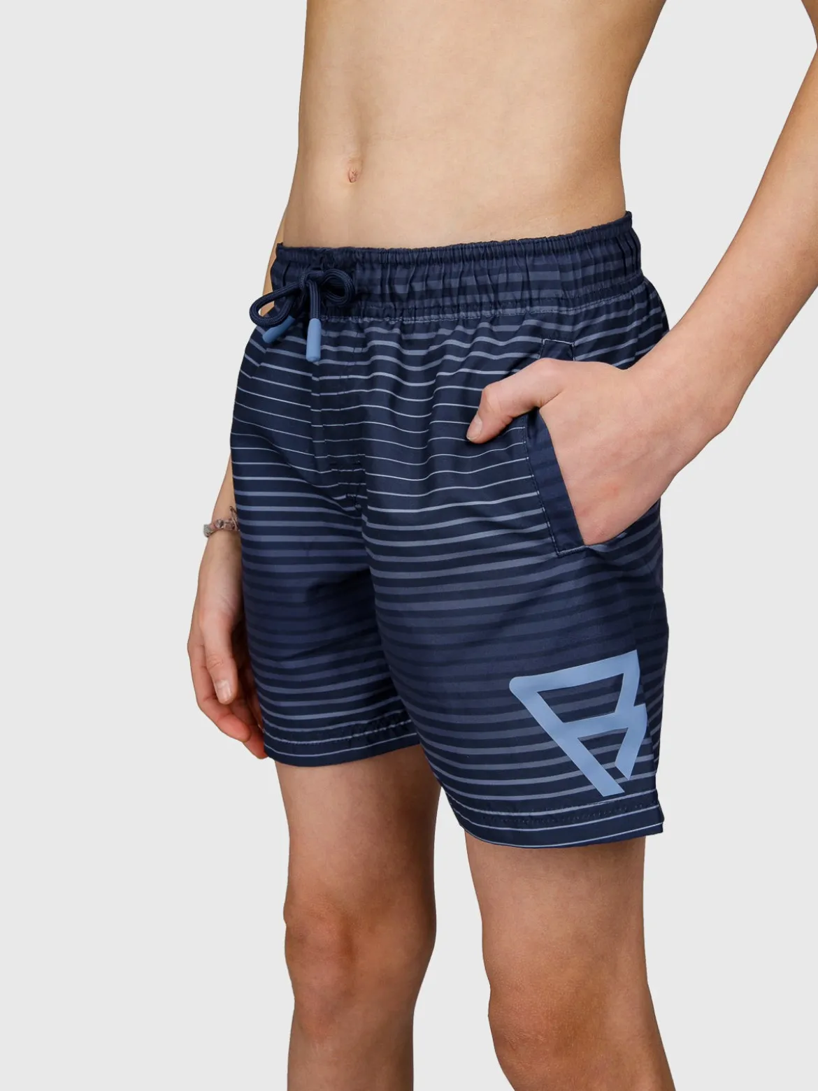 Cestery-Stripe Jongens Zwemshort | Indigo blue