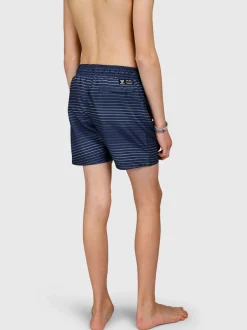Cestery-Stripe Jongens Zwemshort | Indigo blue