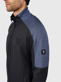 Daronst-Zip Heren Fleece | Zwart