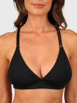 Delphinia Dames Bralette Bikini Top | Black