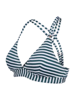 Delphinia-Stripe Dames Bikini Top | Snow