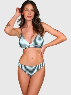 Delphinia-Stripe Dames Bikini Top | Snow