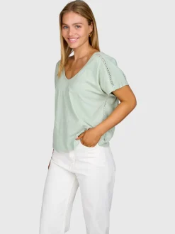Duya Dames T-shirt | Aqua Grey