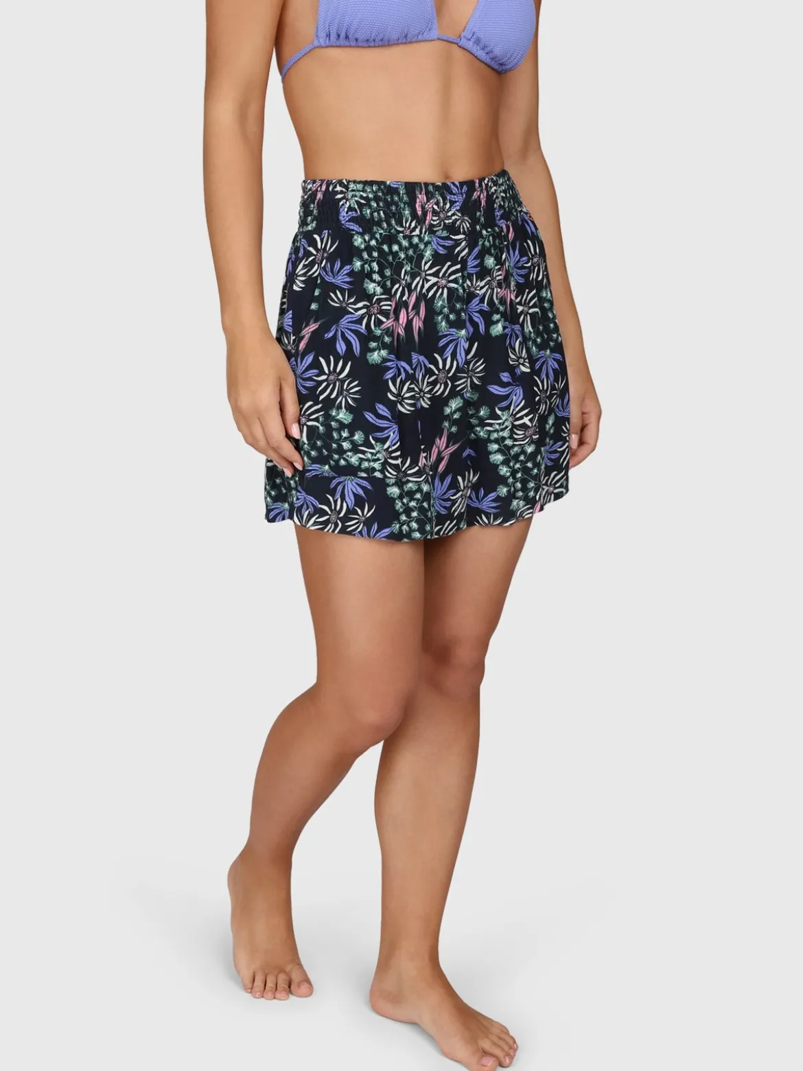 Essia-Print Dames Shorts | Zwart