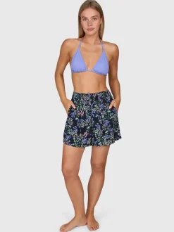 Essia-Print Dames Shorts | Zwart