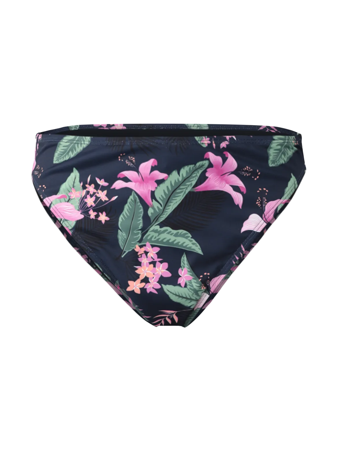 Flores-Tropicana Women High Waist Bikini Bottom | Indigo Blue