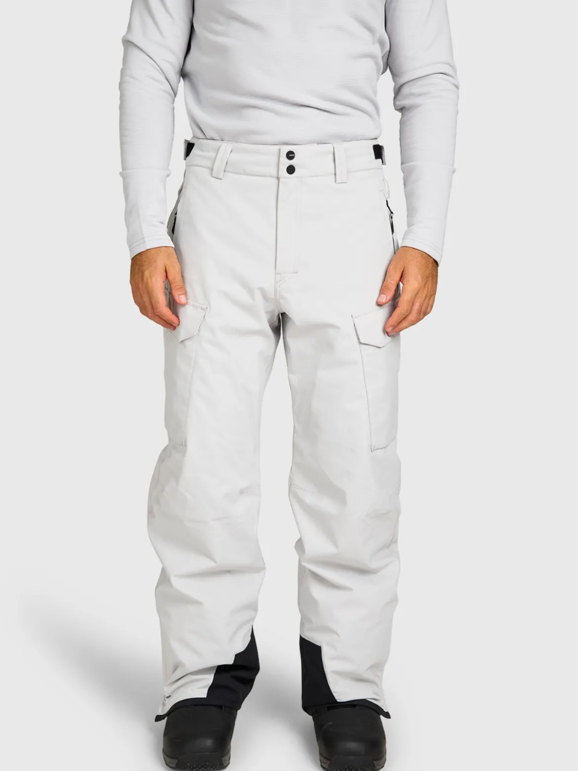 Footrail-Cargo Men Snow Pants | Soft Grey