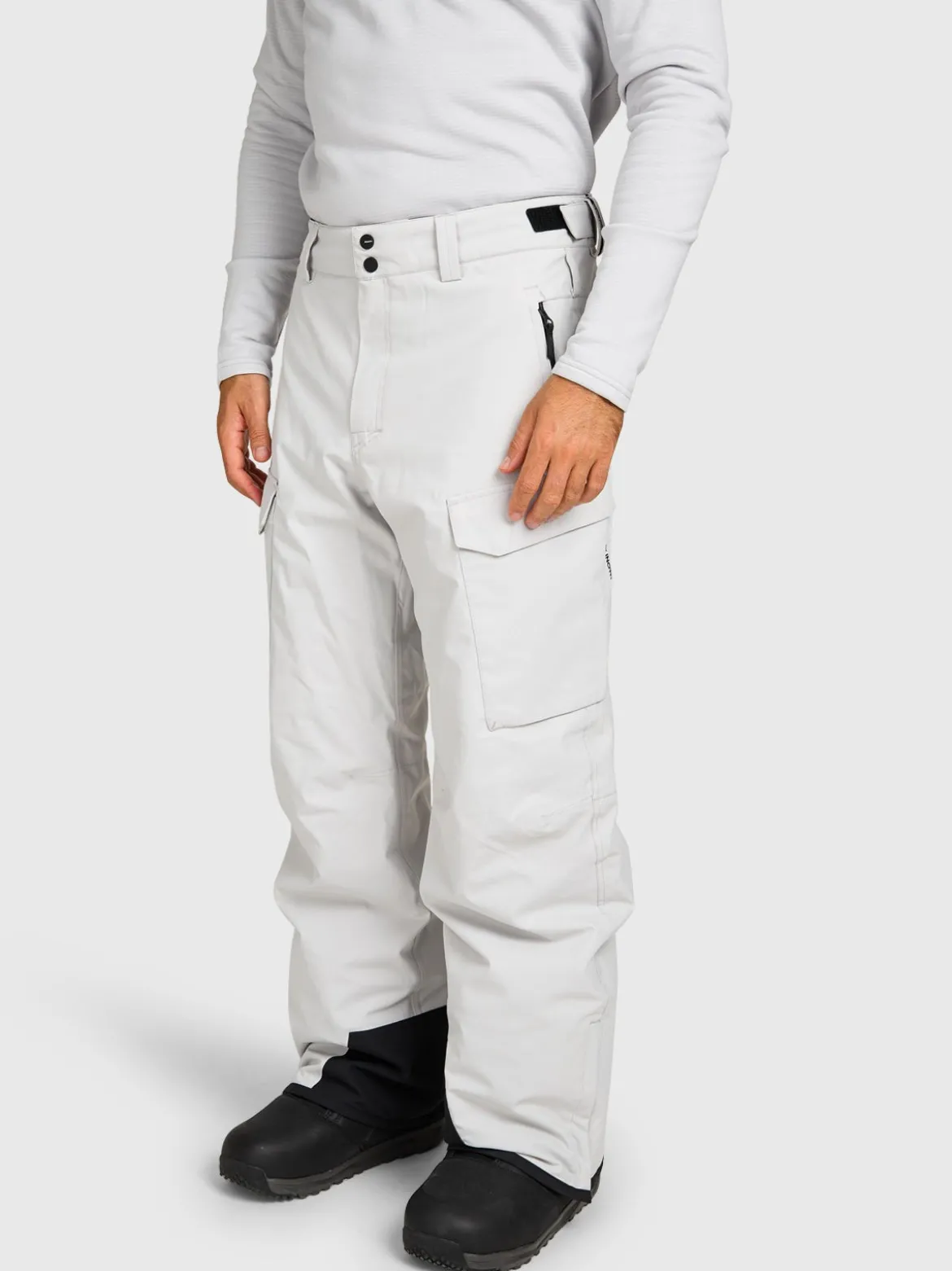 Footrail-Cargo Men Snow Pants | Soft Grey