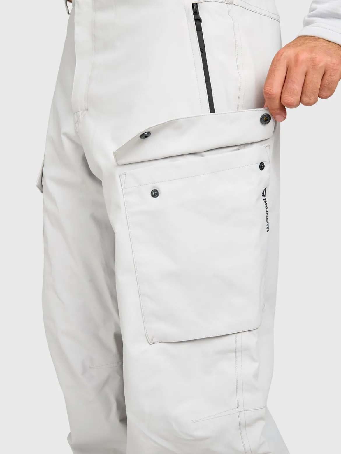 Footrail-Cargo Men Snow Pants | Soft Grey