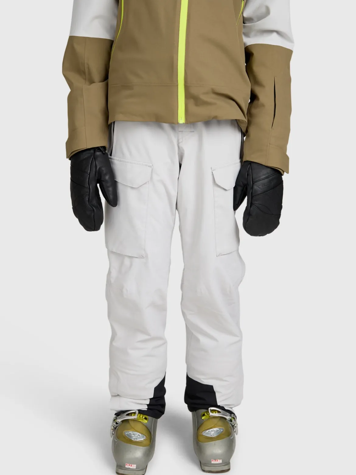 Footraily-Cargo Boys Snow Pants | Soft Grey