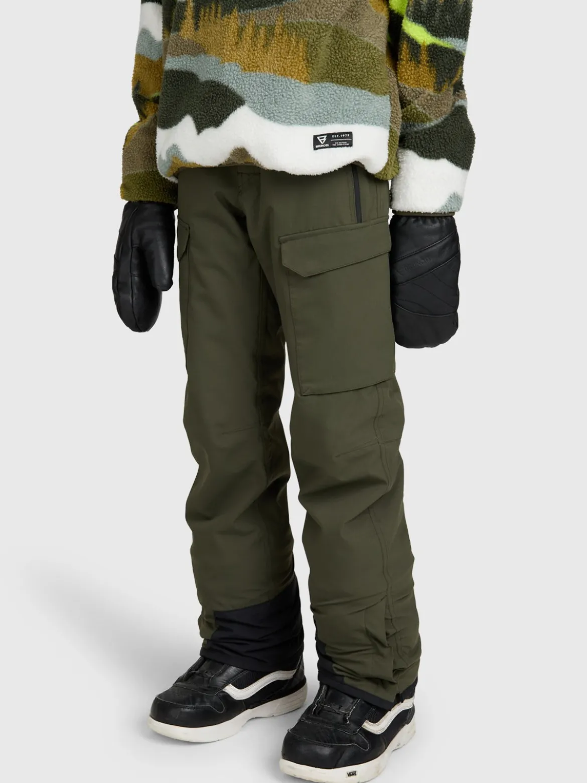Footraily-Cargo Boys Snow Pants | Deep Green
