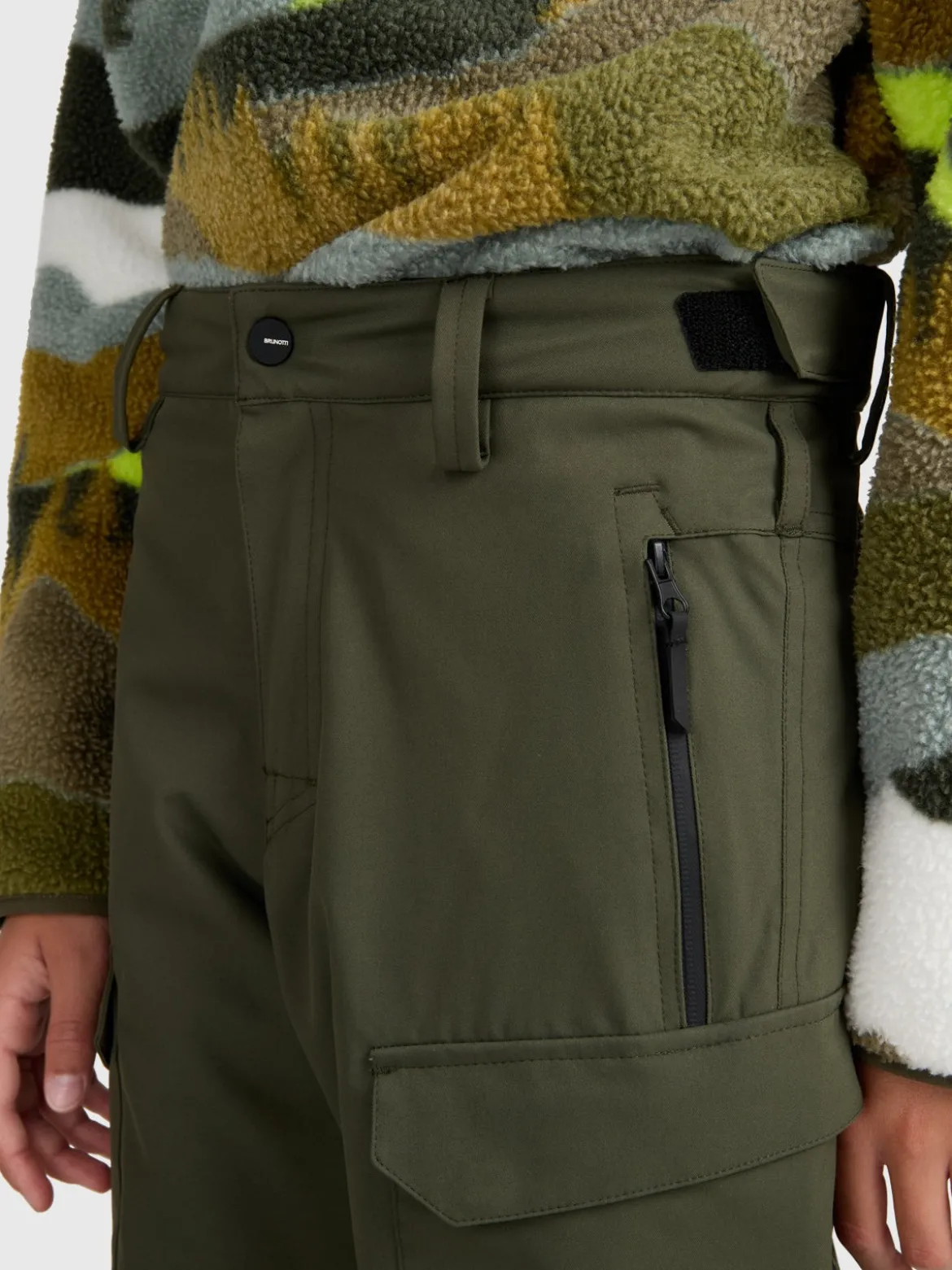 Footraily-Cargo Boys Snow Pants | Deep Green